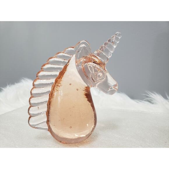 Vintage Pink Unicorn Glass Paperweight y2k 2002‎ bedroom decor girl retro teen - Picture 9 of 9